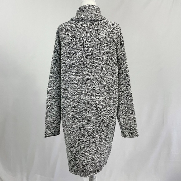 New Caslon Marled Knit Draped Open Front Cardigan Sweater Black White Size Small - Picture 11 of 16